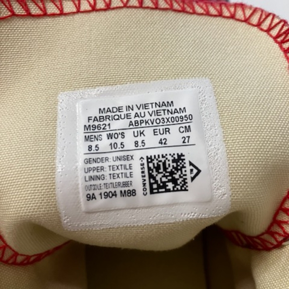 Converse High Tops Unisex. Men's 8.5. Women's 10.5. Mint condition - Picture 7 of 9